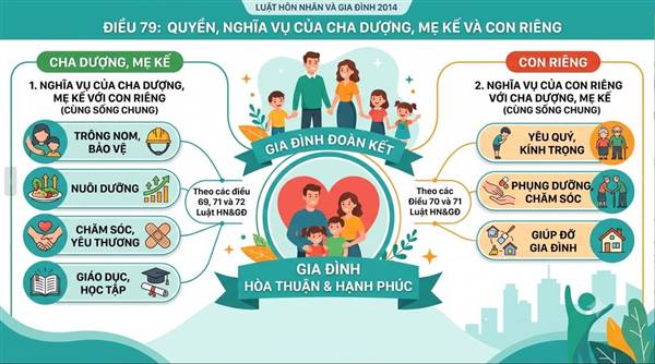 Con riêng của vợ/chồng: Pháp luật quy định quyền và nghĩa vụ như thế nào?