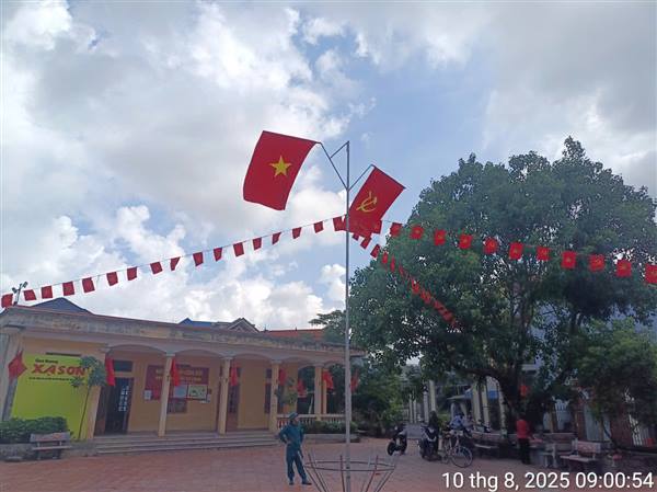 Cán bộ và nhân dân trong toàn xã Nam An Phụ treo cờ tổ quốc và ra quân tổng vệ sinh môi trường  chào mừng Đại hội Đảng bộ