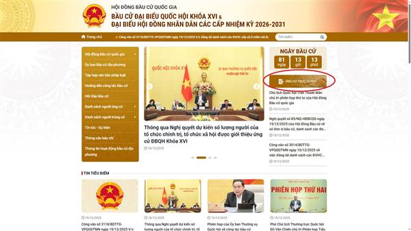 Hướng dẫn nộp hồ sơ và tích hợp thông tin đơn ứng cử, tiểu sử tóm tắt trên Cổng thông tin điện tử của Hội đồng bầu cử Quốc gia