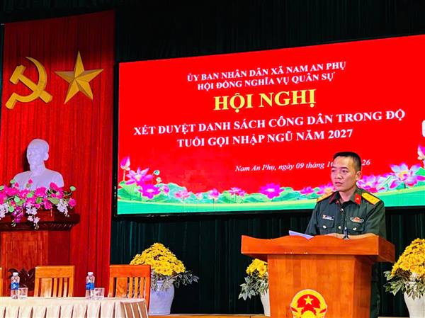 XÃ NAM AN PHỤ TỔ CHỨC HỘI NGHỊ XÉT DUYỆT THANH NIÊN TRONG ĐỘ TUỔI NHẬP NGŨ NĂM 2027