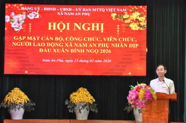 Xã Nam An Phụ tổ chức hội nghị gặp mặt cán bộ, công chức, viên chức, người lao động nhân dịp đầu xuân Bính Ngọ năm 2026