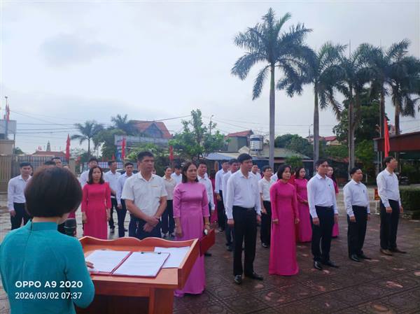 Xã Nam An Phụ tổ chức Lễ chào cờ đầu tháng 3/2026