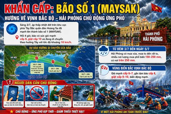 KHẨN: Bão số 01 hướng về Vịnh Bắc Bộ, Hải Phòng chủ động ứng phó