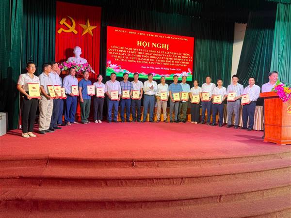 XÃ NAM AN PHỤ CÔNG BỐ NGHỊ QUYẾT VỀ THÀNH LẬP THÔN MỚI VÀ KIỆN TOÀN TỔ CHỨC CƠ SỞ SAU SÁP NHẬP