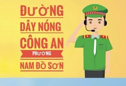Công an phường Nam Đồ Sơn:  Công bố số điện thoại đường dây nóng, phản ánh, cung cấp thông tin của người dân