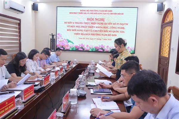 PHƯỜNG NAM ĐỒ SƠN SƠ KẾT 6 THÁNG THỰC HIỆN NGHỊ QUYẾT SỐ 57-NQ/TW VỀ PHÁT TRIỂN KHOA HỌC, CÔNG NGHỆ, ĐỔI MỚI SÁNG TẠO VÀ CHUYỂN ĐỔI SỐ