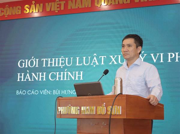 PHƯỜNG NAM ĐỒ SƠN TỔ CHỨC HỘI NGHỊ TUYÊN TRUYỀN LUẬT ĐẤT ĐAI VÀ LUẬT XỬ LÝ VI PHẠM HÀNH CHÍNH