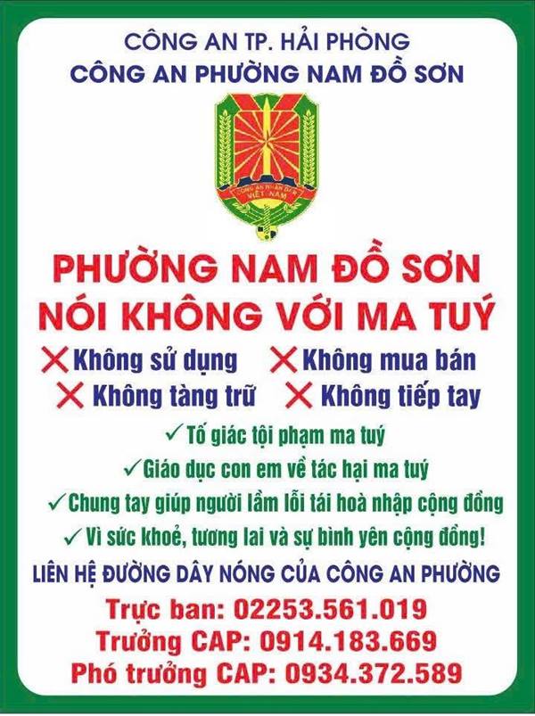 Công an phường Nam Đồ Sơn tổ chức Hội nghị tuyên truyền chính sách tín dụng theo Quyết định số 08/QĐ-TTg và công tác phòng, chống ma túy trên địa bàn phường.