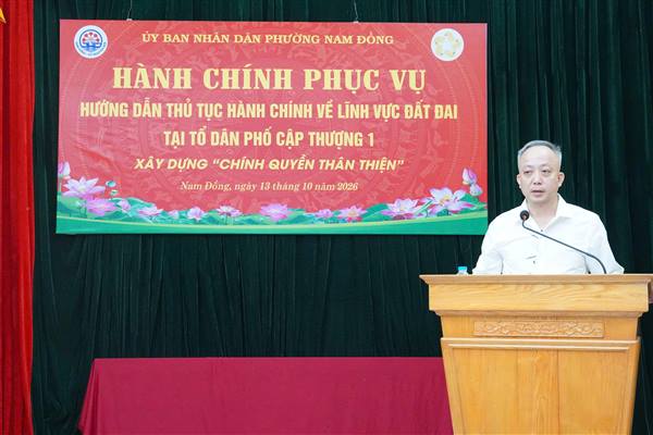 PHƯỜNG NAM ĐỒNG TỔ CHỨC “HÀNH CHÍNH PHỤC VỤ” HƯỚNG DẪN THỦ TỤC HÀNH CHÍNH LĨNH VỰC ĐẤT ĐAI TẠI TỔ DÂN PHỐ CẬP THƯỢNG 1 VÀ CẬP THƯỢNG 2