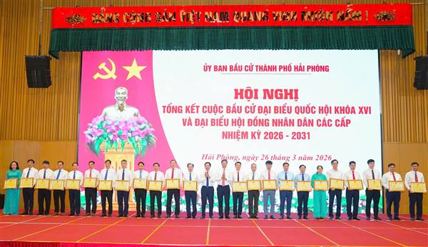 Ủy ban bầu cử thành phố tổ chức Hội nghị tổng kết cuộc bầu cử đại biểu Quốc hội khóa XVI và đại biểu HĐND các cấp nhiệm kỳ 2026–2031 