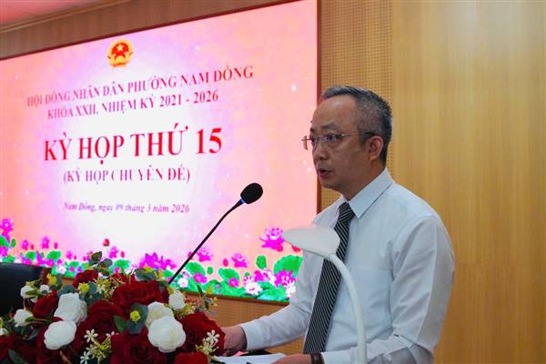 KỲ HỌP THỨ 15 (KỲ HỌP CHUYÊN ĐỀ) HĐND PHƯỜNG NAM ĐỒNG KHÓA XXII, NHIỆM KỲ 2021–2026