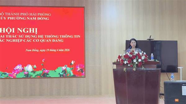 PHƯỜNG NAM ĐỒNG TỔ CHỨC HỘI NGHỊ TẬP HUẤN KỸ NĂNG KHAI THÁC, SỬ DỤNG HỆ THỐNG THÔNG TIN ĐIỀU HÀNH TÁC NGHIỆP CÁC CƠ QUAN ĐẢNG