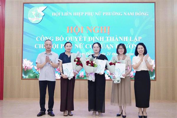 HỘI LHPN PHƯỜNG NAM ĐỒNG TỔ CHỨC HỘI NGHỊ CÔNG BỐ QUYẾT ĐỊNH THÀNH LẬP CHI HỘI PHỤ NỮ CƠ QUAN PHƯỜNG