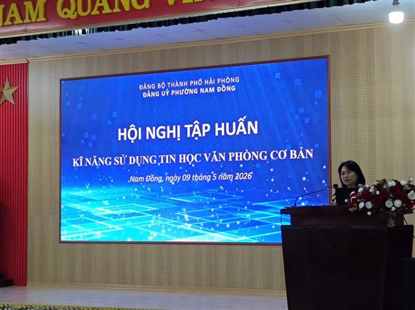PHƯỜNG NAM ĐỒNG TỔ CHỨC HỘI NGHỊ TẬP HUẤN NÂNG CAO KĨ NĂNG SỬ DỤNG TIN HỌC VĂN PHÒNG