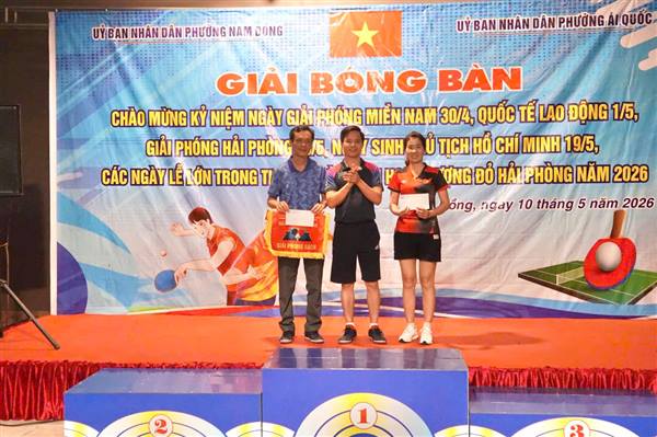 GIẢI BÓNG BÀN CÁC CÂU LẠC BỘ GIỮA PHƯỜNG NAM ĐỒNG VÀ PHƯỜNG ÁI QUỐC NĂM 2026
