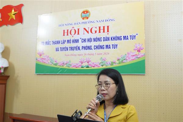 HỘI NÔNG DÂN PHƯỜNG NAM ĐÔNG TỔ CHỨC HỘI NGHỊ RA MẮT THÀNH LẬP MÔ HÌNH "CHI HỘI NÔNG DÂN KHÔNG MA TÚY" 