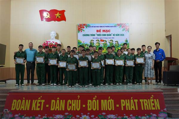 PHƯỜNG NAM ĐỒNG BẾ MẠC CHƯƠNG TRÌNH “THIẾU SINH QUÂN” HÈ NĂM 2026