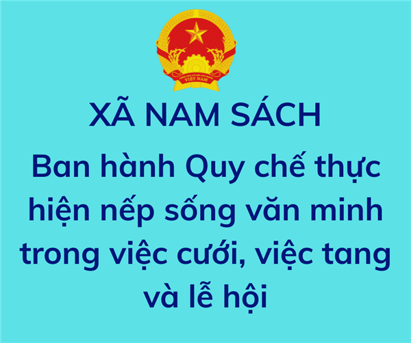 Nam Sách ban hành Quy chế thực hiện nếp sống văn minh trong việc cưới, việc tang và lễ hội