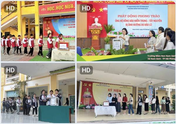 Các trường học trên địa bàn xã Nam Sách chung tay quyên góp ủng hộ đồng bào vùng lũ