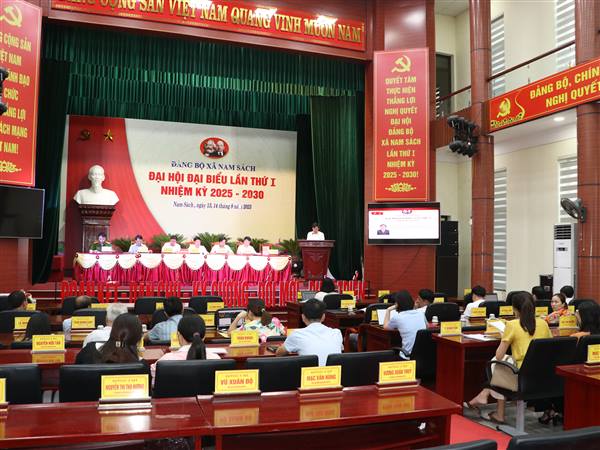 XÃ NAM SÁCH TỔNG DUYỆT CHƯƠNG TRÌNH ĐẠI HỘI ĐẢNG BỘ XÃ LẦN THỨ I, NHIỆM KỲ 2025–2030