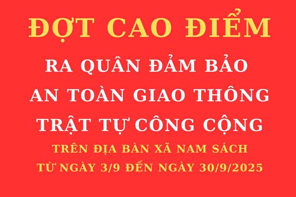 Xã Nam Sách triển khai kế hoạch tổ chức đợt cao điểm đảm bảo trật tự an toàn giao thông, trật tự công cộng