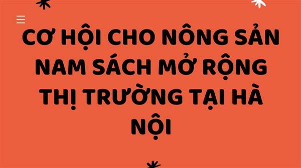 Cơ hội cho nông sản Nam Sách mở rộng thị trường tại Hà Nội