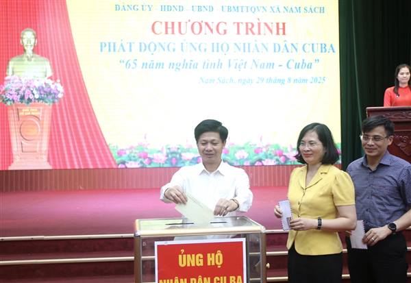 Xã Nam Sách phát động đợt vận động ủng hộ nhân dân Cuba
