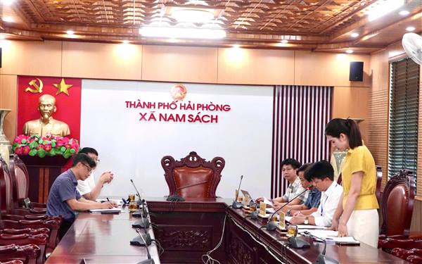 Đảng ủy xã Nam Sách làm việc với Đoàn công tác Ban Tổ chức Thành ủy Hải Phòng