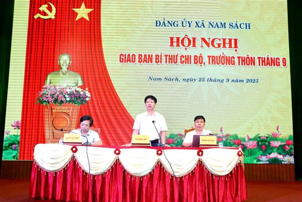 Xã Nam Sách: Hội nghị giao ban tháng 9, triển khai nhiệm vụ tháng 10/2025
