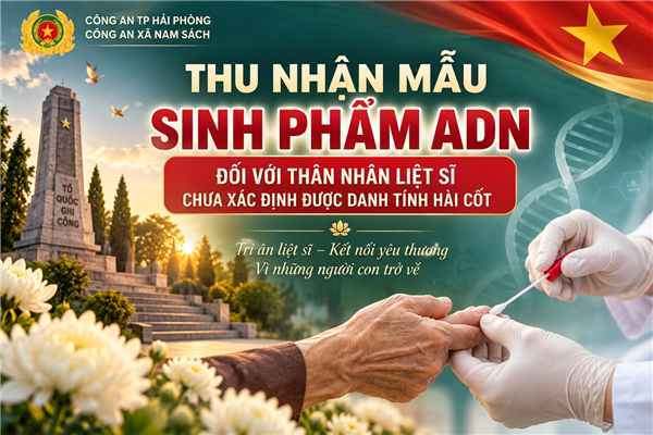 THÔNG BÁO THU NHẬN MẪU SINH PHẨM ADN ĐỐI VỚI THÂN NHÂN LIỆT SĨ CHƯA XÁC ĐỊNH ĐƯỢC DANH TÍNH HÀI CỐT