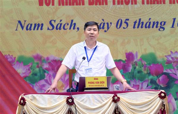 Chủ tịch UBND xã Nam Sách đối thoại, lắng nghe kiến nghị của Nhân dân thôn Trần Hưng Đạo