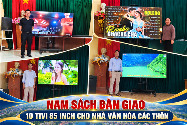 Bàn giao 10 tivi 85 inch cho nhà văn hóa các thôn