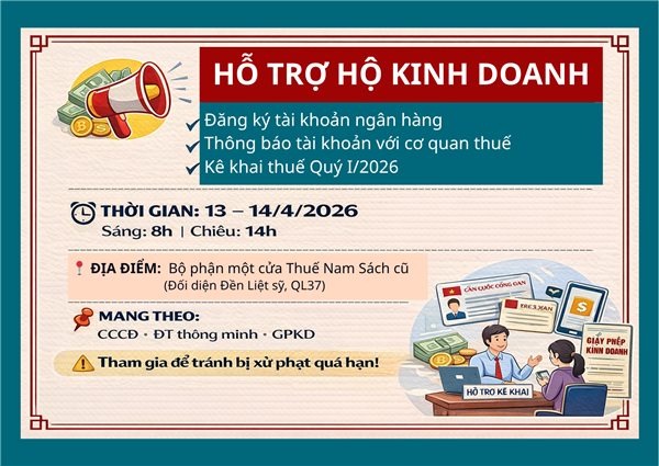 Thông báo của cơ quan thuế hỗ trợ hộ kinh doanh