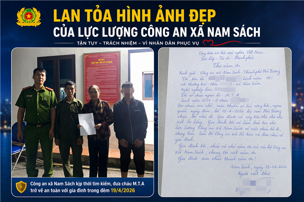 LAN TỎA HÌNH ẢNH ĐẸP CỦA LỰC LƯỢNG CÔNG AN XÃ NAM SÁCH – BÀI HỌC TỪ SỰ SẺ CHIA TRONG GIA ĐÌNH