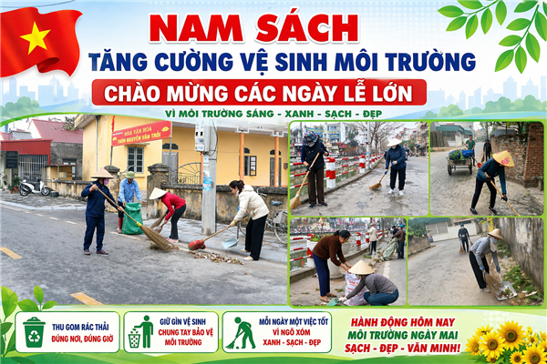 Nam Sách tăng cường vệ sinh môi trường chào mừng các ngày lễ lớn