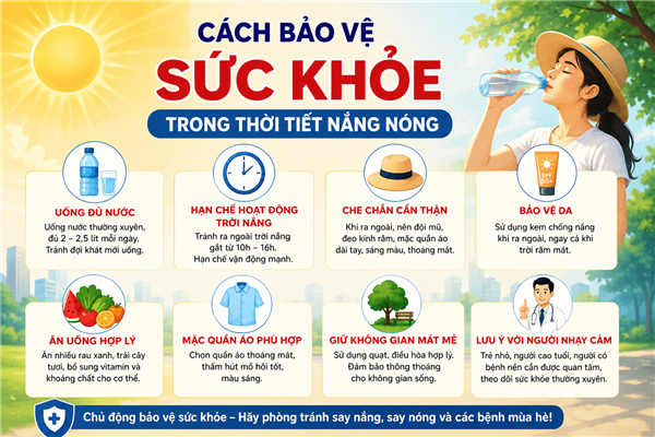 Cách bảo vệ sức khỏe trong thời tiết nắng nóng