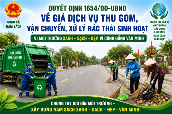 Xã Nam Sách triển khai thực hiện Quyết định 1654 về giá dịch vụ thu gom, xử lý rác thải sinh hoạt