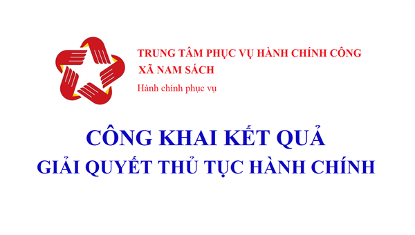 Công khai kết quả giải quyết Thủ tục hành chính ngày 15/5/2026 