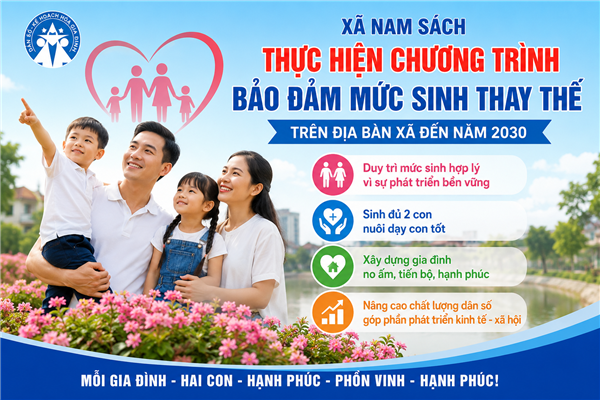 Xã Nam Sách triển khai Chương trình bảo đảm mức sinh thay thế đến năm 2030
