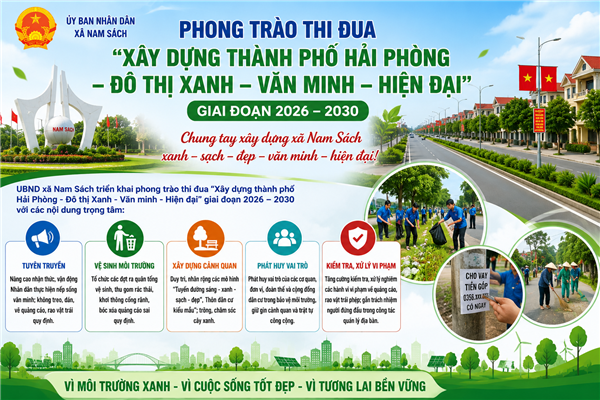 Xã Nam Sách triển khai phong trào thi đua xây dựng đô thị xanh, văn minh, hiện đại