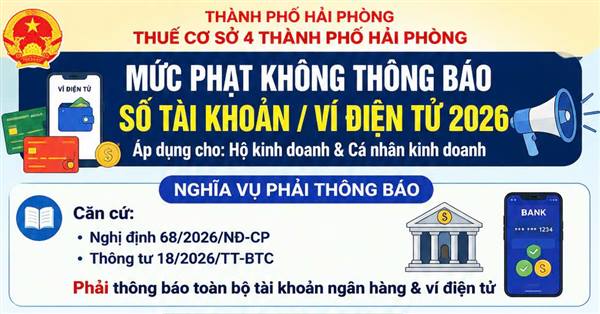 Hộ kinh doanh cần thông báo tài khoản, ví điện tử theo quy định mới từ năm 2026