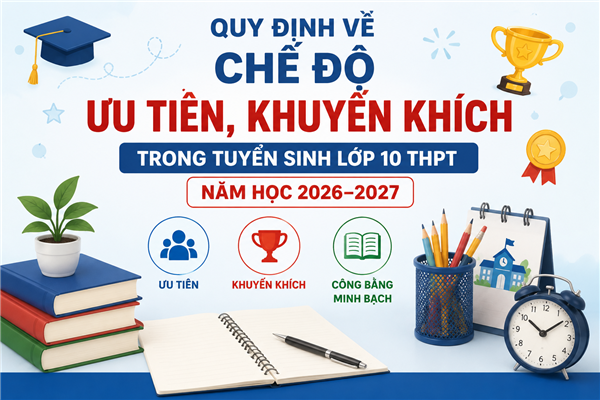 Quy định về chế độ ưu tiên, khuyến khích trong tuyển sinh lớp 10 THPT năm học 2026–2027
