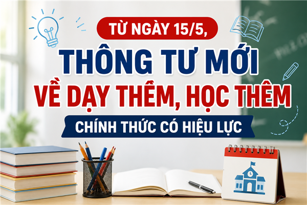 Từ ngày 15/5, thông tư mới về dạy thêm, học thêm chính thức có hiệu lực
