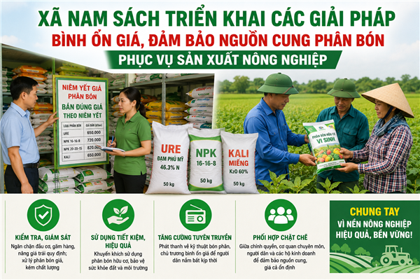 Xã Nam Sách triển khai các giải pháp bình ổn giá, đảm bảo nguồn cung phân bón phục vụ sản xuất