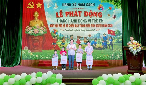 Nam Sách phát động Tháng hành động vì trẻ em, Ngày hội vào hè và Chiến dịch thanh niên tình nguyện năm 2026