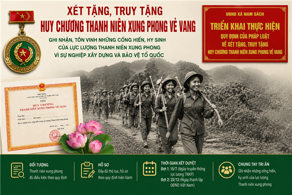 Nam Sách triển khai xét tặng, truy tặng Huy chương Thanh niên xung phong vẻ vang