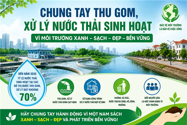 Nam Sách chung tay bảo vệ môi trường từ việc thu gom, xử lý nước thải sinh hoạt
