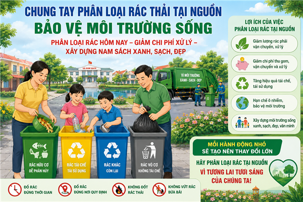 Chung tay phân loại rác thải tại nguồn, bảo vệ môi trường sống