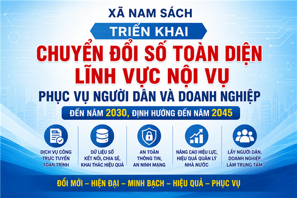 Nam Sách triển khai Đề án chuyển đổi số toàn diện lĩnh vực Nội vụ đến năm 2030, định hướng đến năm 2045
