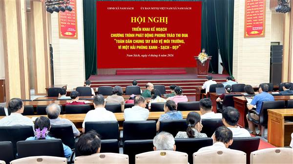 Nam Sách triển khai kế hoạch phát động phong trào thi đua “Toàn dân chung tay bảo vệ môi trường, vì một Hải Phòng xanh - sạch - đẹp”
